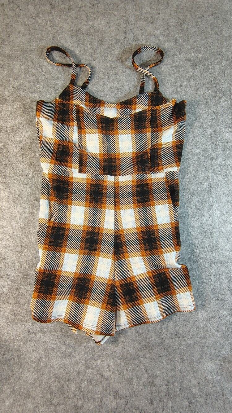 Almost Famous Plaid Romper Size M Y2K Retro